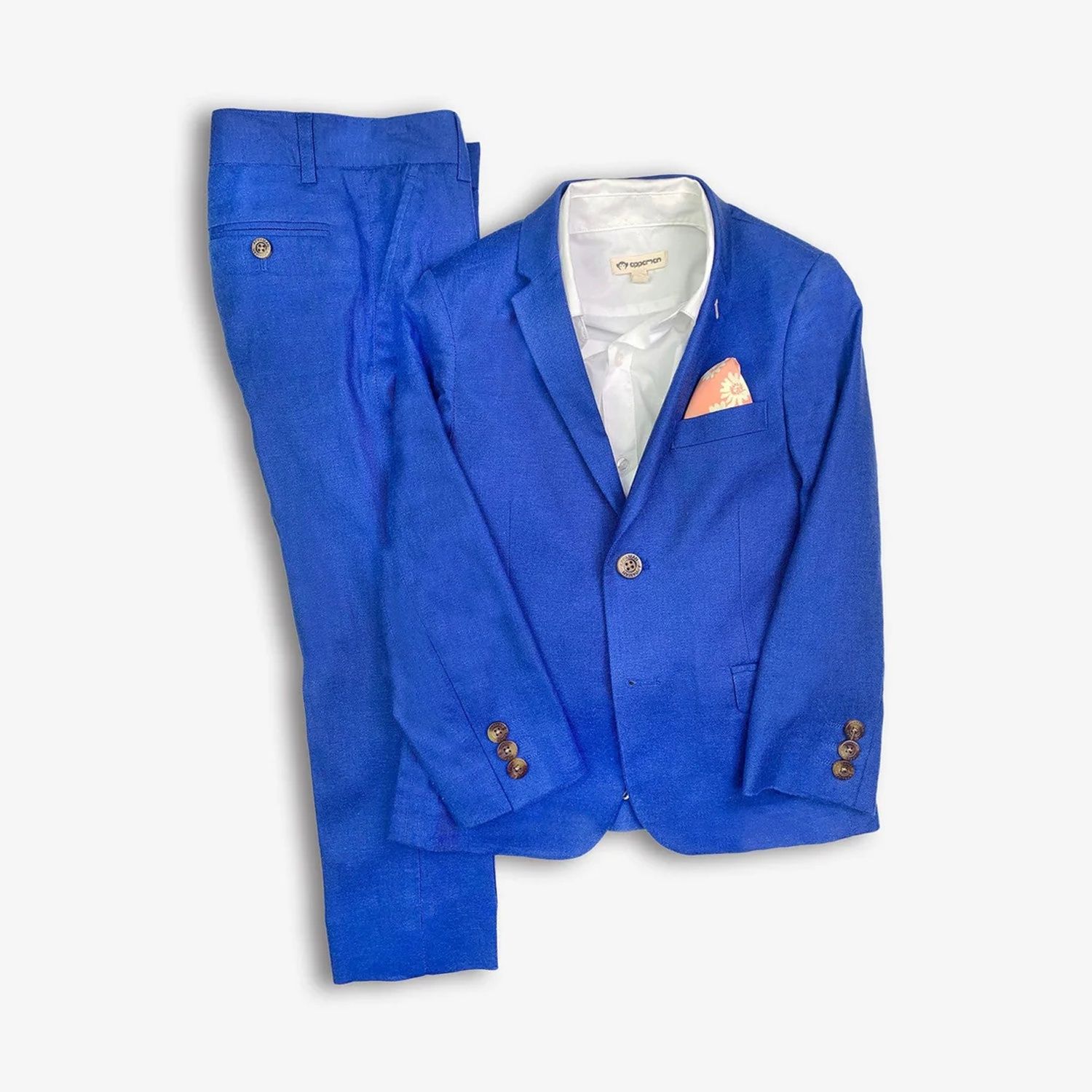 2PC SUIT NAUTICAL BLUE STRETCH / D8SSU3-NTB-P1137