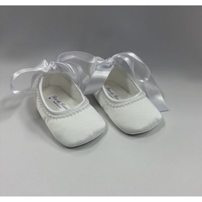 SHOE WHITE BALLERINA PEARL TRIM / 510P