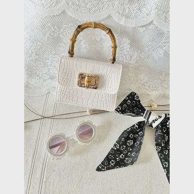 WHITE JELLY PURSE BAMBOO HANDLE / PS-JL0712
