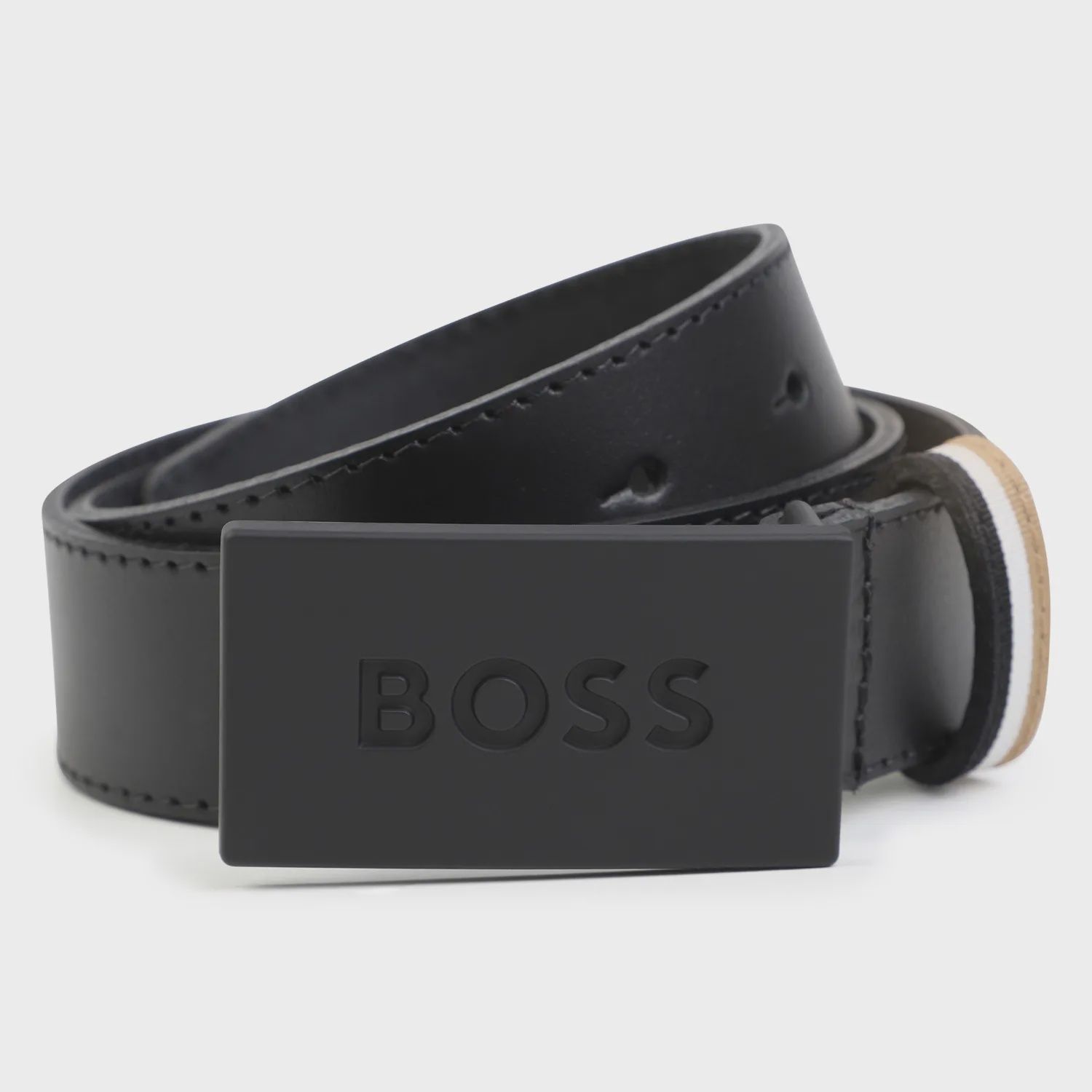 BELT BLACK WITH BLACK SQUARE SOLID BUCKLE / K10956-09B