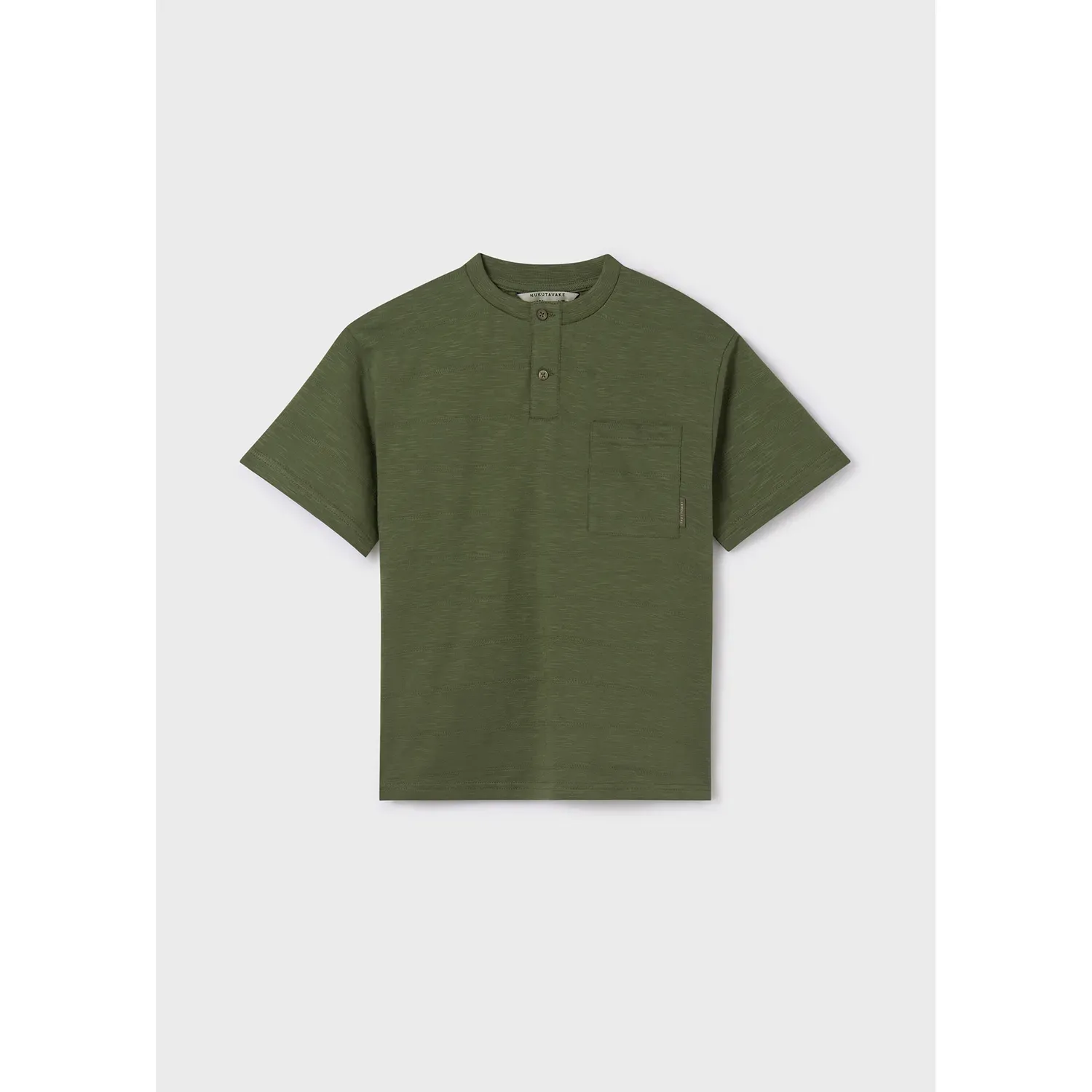 HENLEY TSHIRT GREEN SHORT SLEEVE WITH POCKET 2 BUT CLOSURE / 6035-041