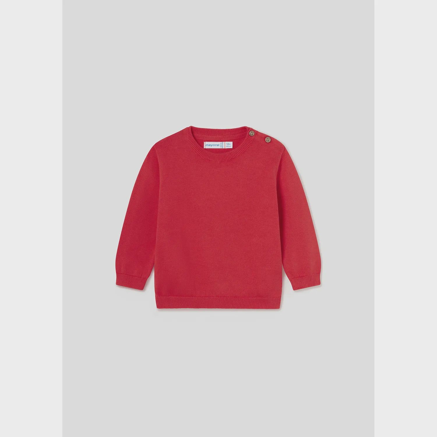 KNIT SWEATER RED COTTON BASIC / 303-046