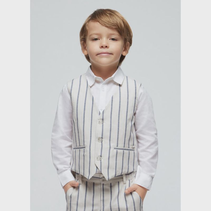 VEST BEIGE & NAVY STRIPE / 3359-050