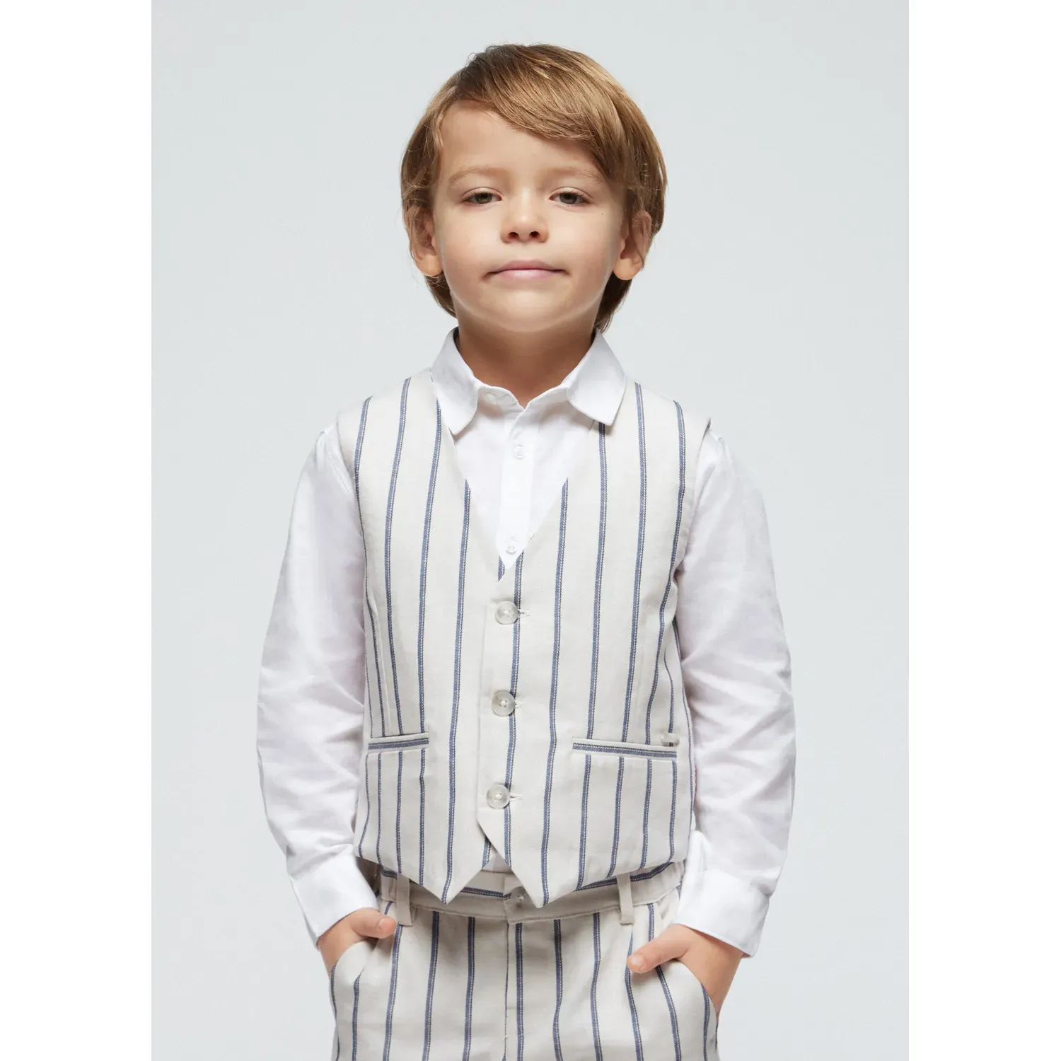 VEST BEIGE & NAVY STRIPE / 3359-050