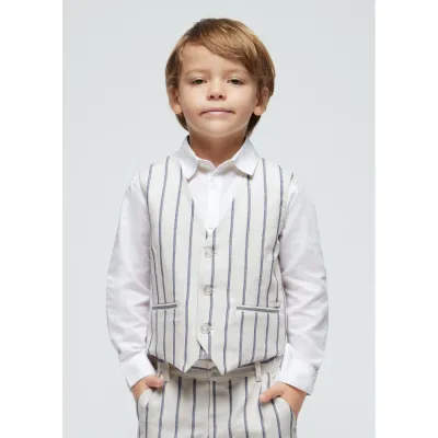 VEST BEIGE & NAVY STRIPE / 3359-050