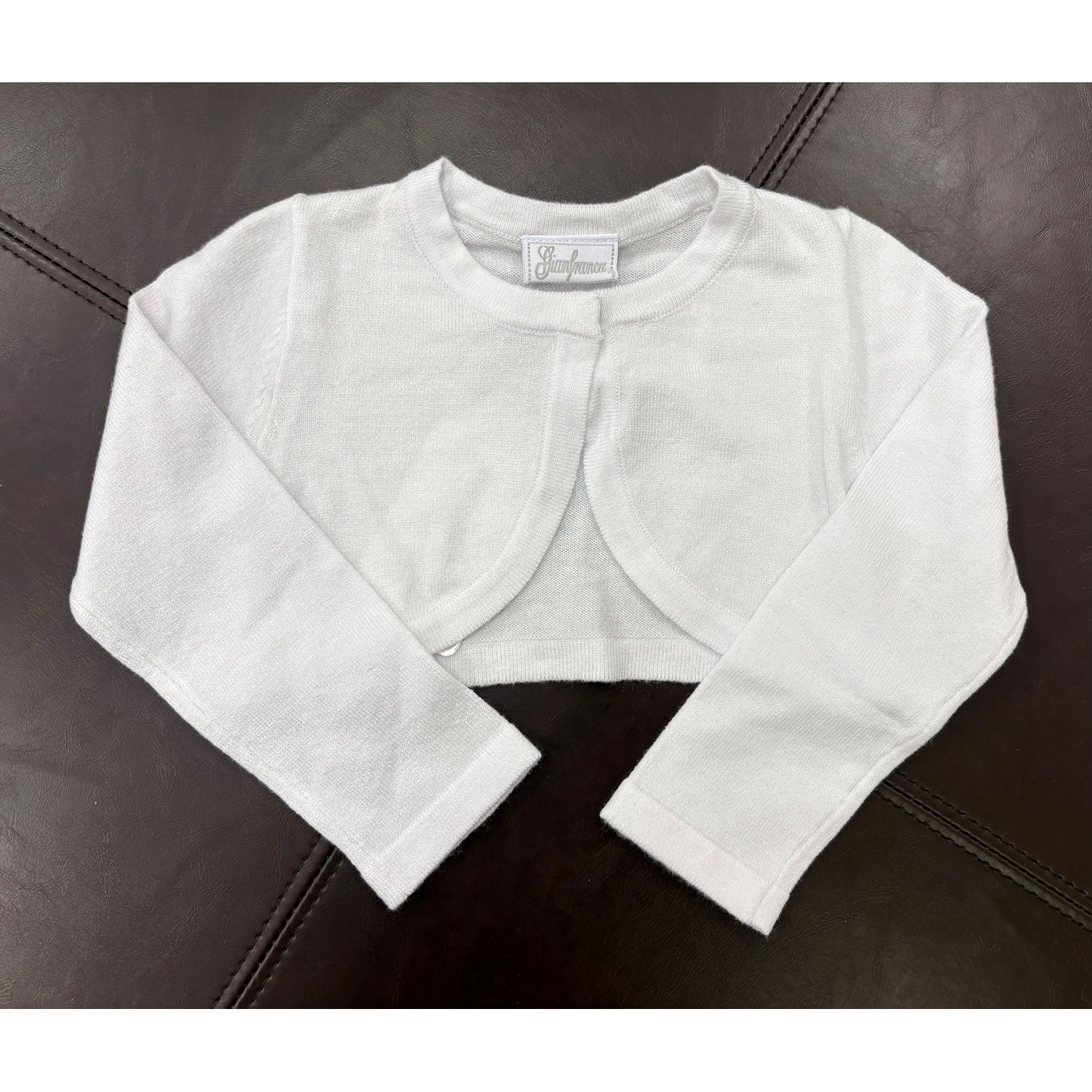BOLERO CARDIGAN WHITE 1 SNAP CLOSURE BASIC / 600