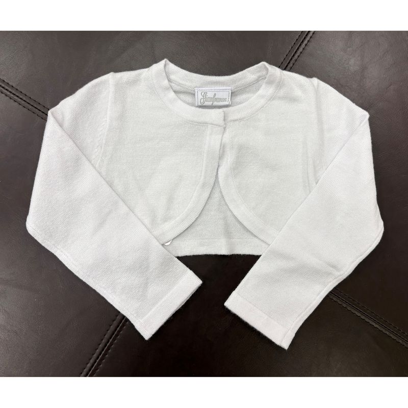 BOLERO CARDIGAN WHITE 1 SNAP CLOSURE BASIC / 600
