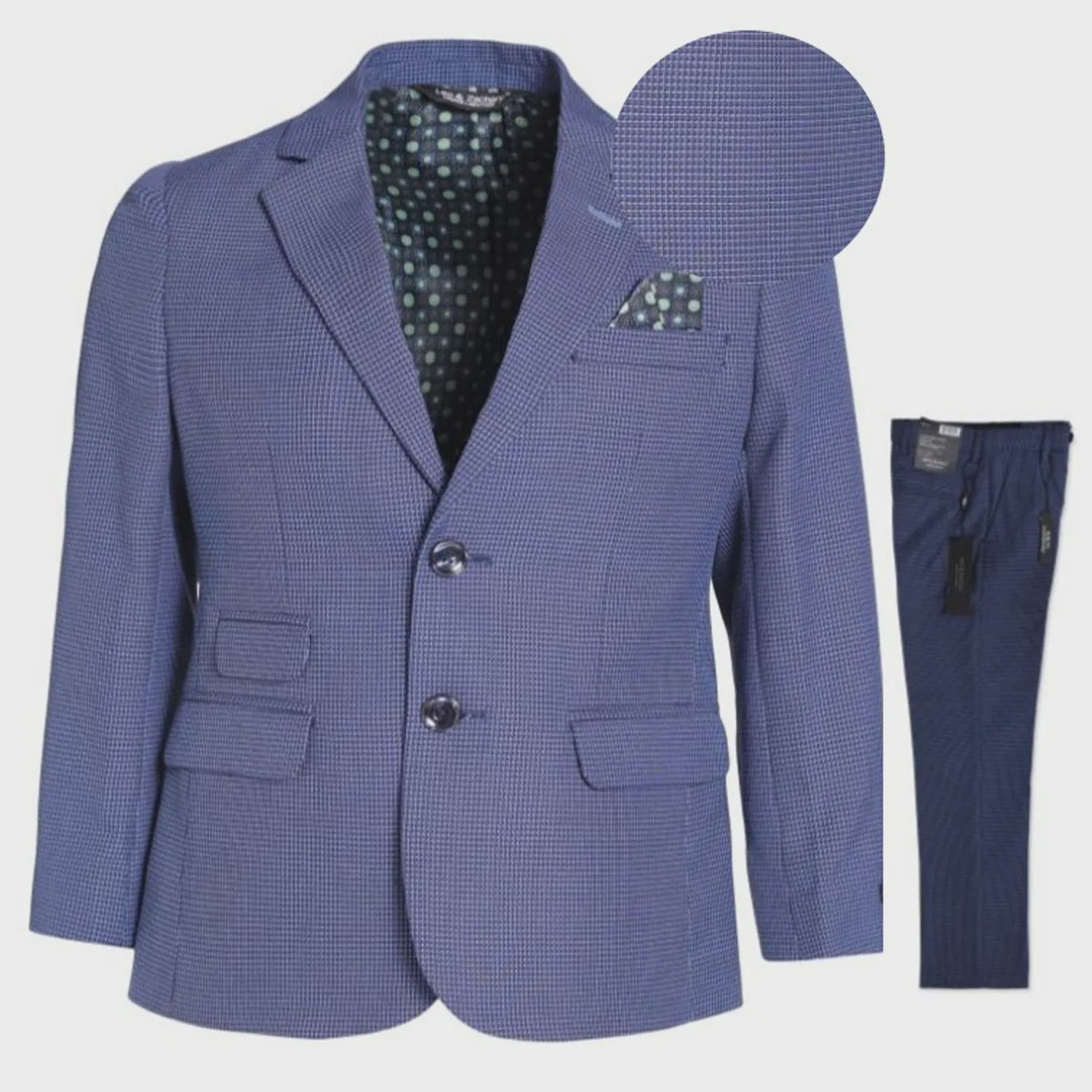 2PC SUIT HUSKY INK SKY BIRD EYE CHECK / BLZH-5825-LZH5825