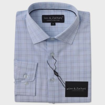 SHIRT BLUE & CAMEL GRAPH CHECK PRINT / 5950