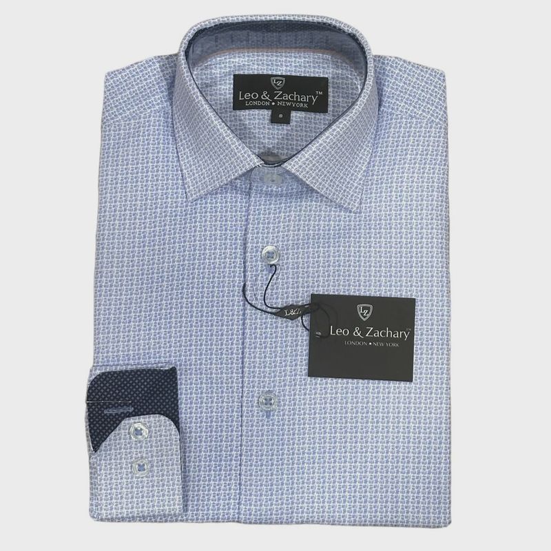 SHIRT BLUE GRAPHICS PRINT NAVY PRINT CUFF & NECKLINE / 5973