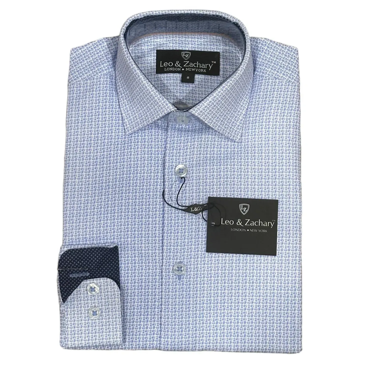 SHIRT BLUE GRAPHICS PRINT NAVY PRINT CUFF & NECKLINE / 5973