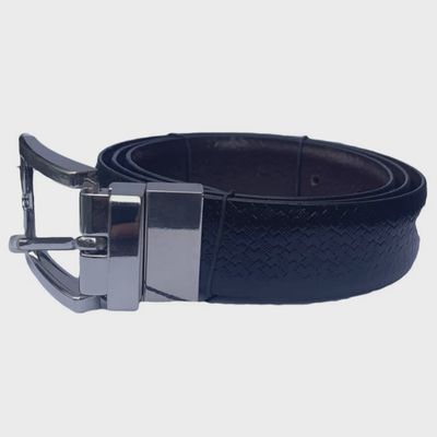 BELT REVERSIBLE BLACK & BROWN TEXTURED PRINT / BBF9