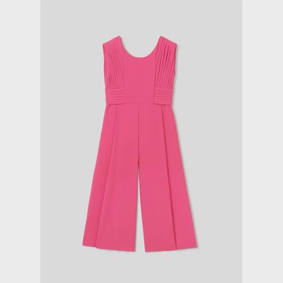 JUMPSUIT FUSCHIA FLUID CREPE PLEATED BODICE / 5271-059