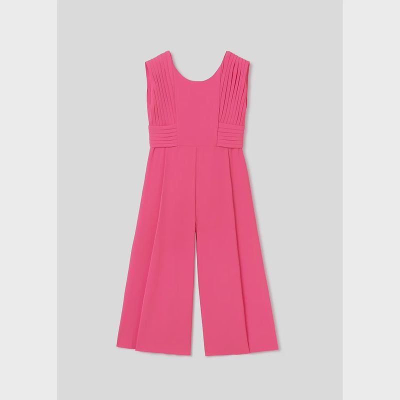 JUMPSUIT FUSCHIA FLUID CREPE PLEATED BODICE / 5271-059