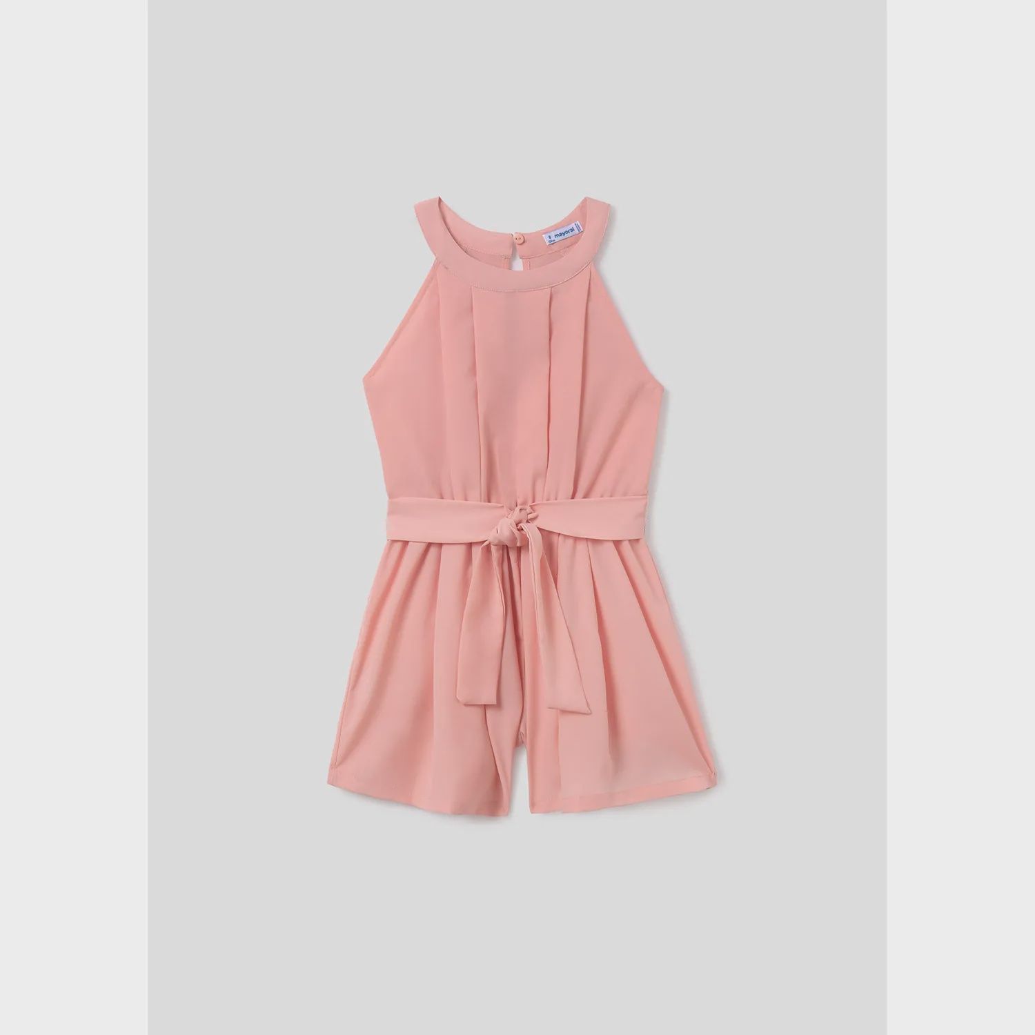 ROMPER TULIP ROSE PLEATS IMITATION BELT / 6854-052