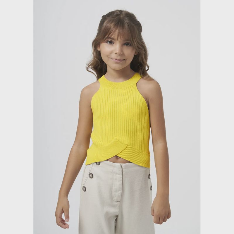 KNIT TOP PISTACHIO GREEN RIBBED SLEEVELESS / 6023-079