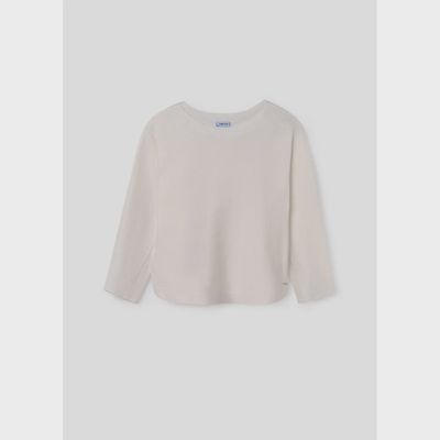 KNIT SWEATER CREAM LONG SLEEVE BOAT NECKLINE / 6337-077