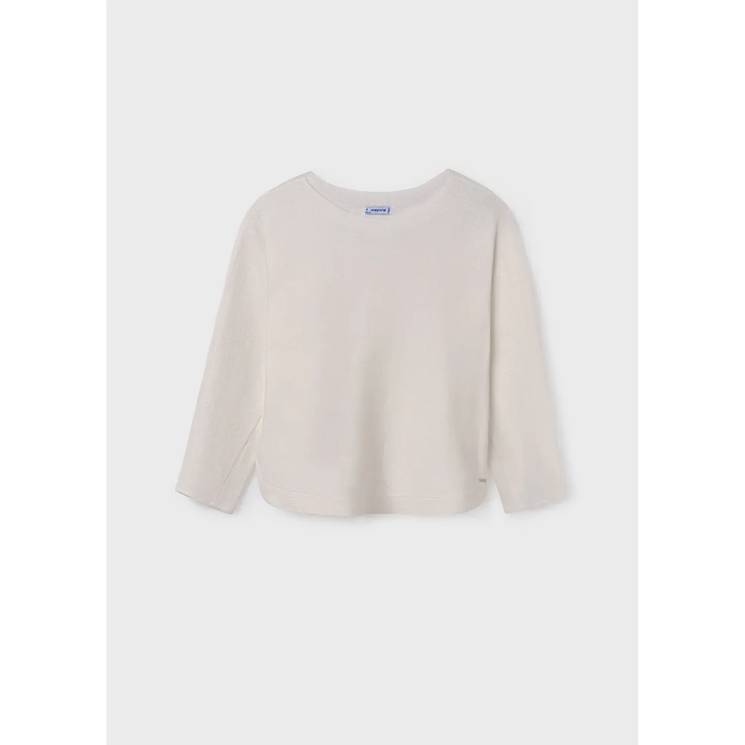 KNIT SWEATER CREAM LONG SLEEVE BOAT NECKLINE / 6337-077