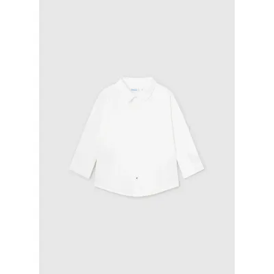 LINEN SHIRT WHITE BASIC LONG SLEEVE / 117-032