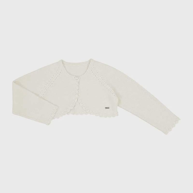 BOLERO CARDIGAN CREAM CROCHET EDGE / 306-055