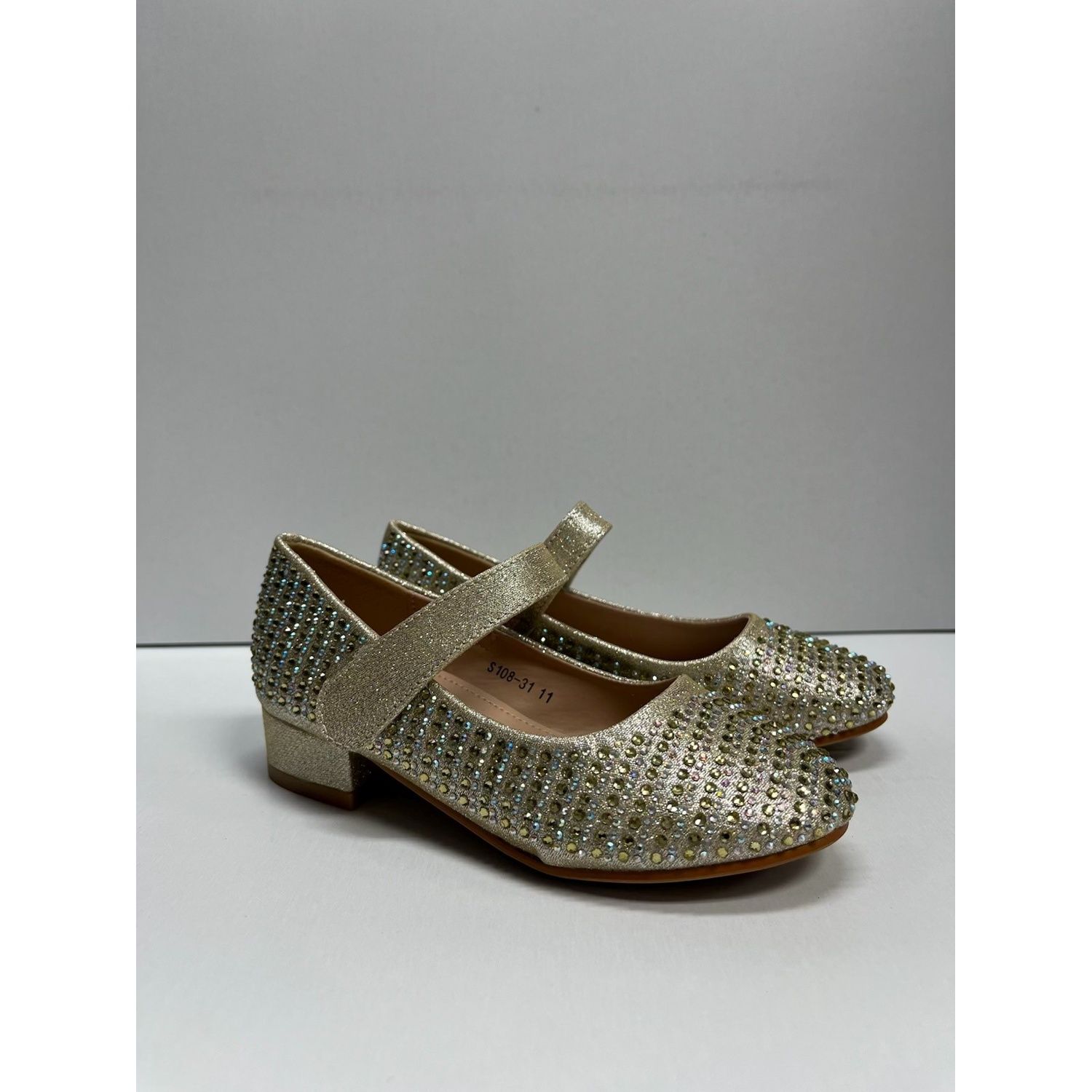 SHOE LIGHT GOLD RHINESTONES / S108-31