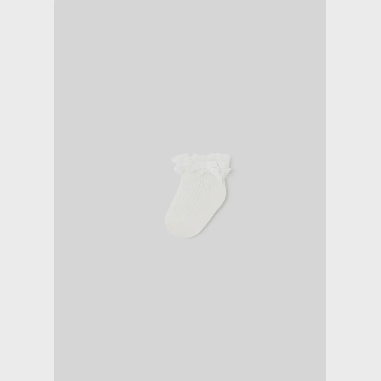 SOCKS CREAM TULLE TRIM / 9713-014