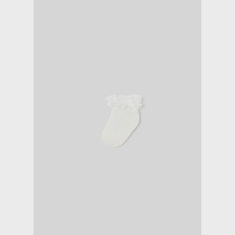SOCKS CREAM TULLE TRIM / 9713-014