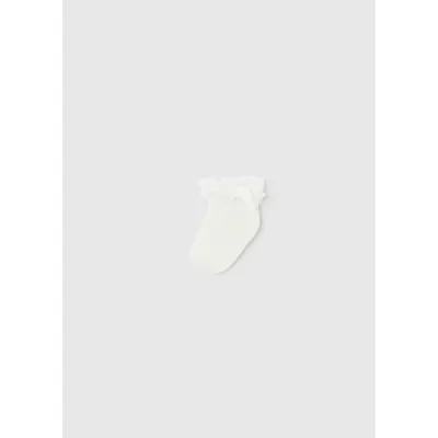 SOCKS CREAM TULLE TRIM / 9713-014