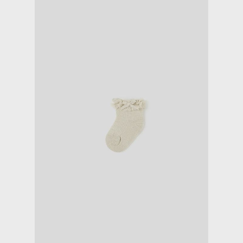 DRESSY SOCK CHAMPAGNE SPARKLY LACE TRIM / 9713-013