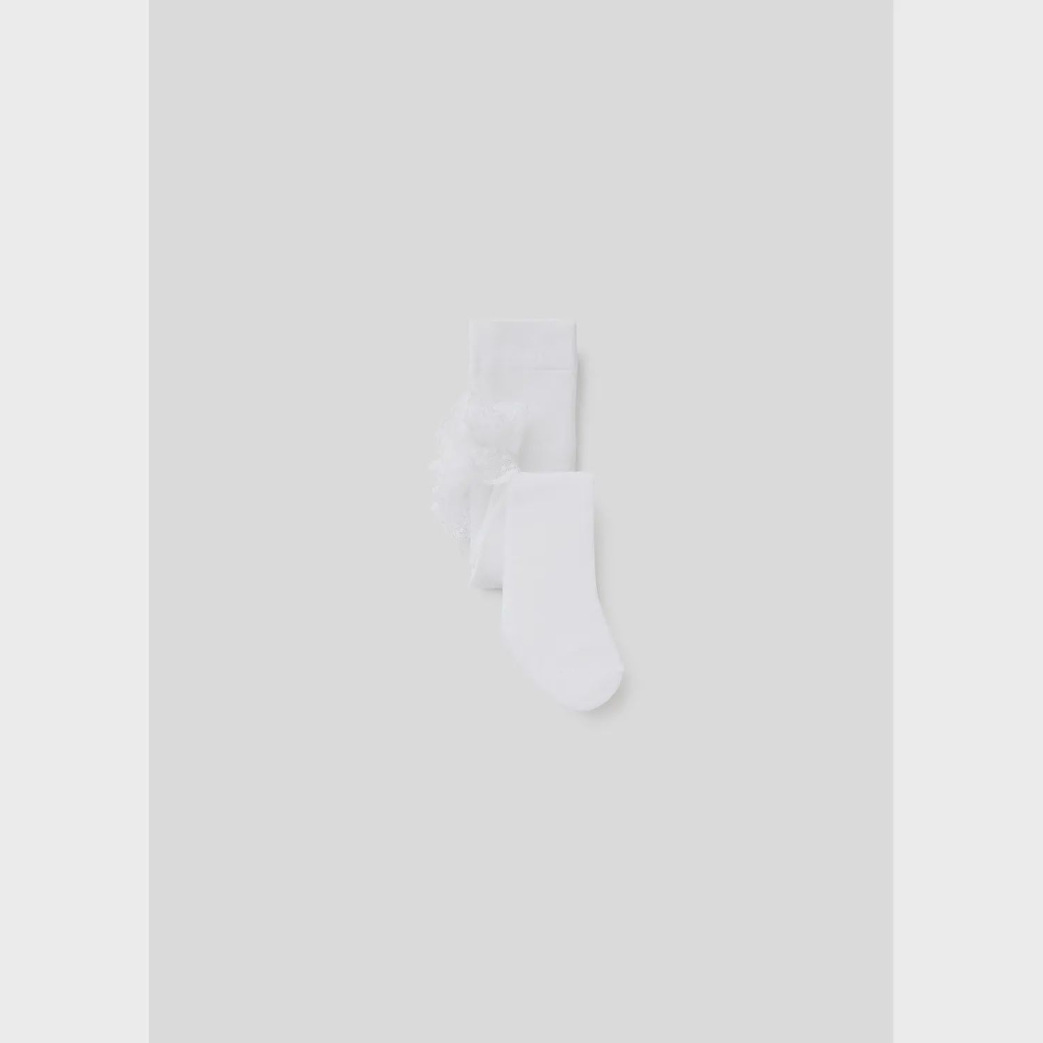 RUFFLED PANTYHOSE WHITE / 9702089
