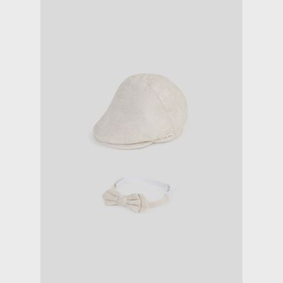 2PC CAP & BOWTIE SET LINEN BEIGE / 9719-030 2PC CAP & BOWTIE SET LINEN BEIGE / 9719-030