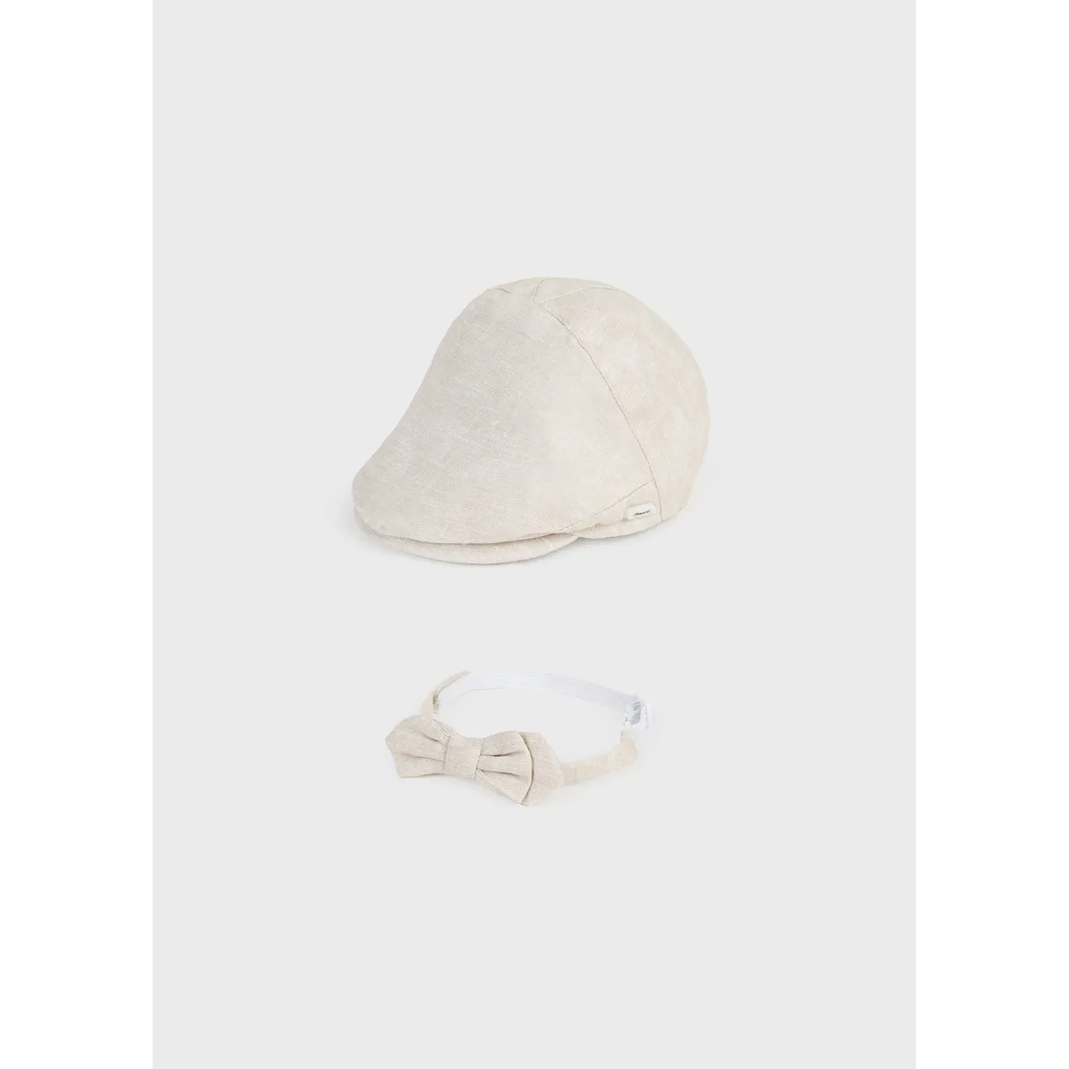 2PC CAP & BOWTIE SET LINEN BEIGE / 9719-030