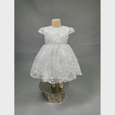 DRESS IVORY ALLOVER LACE RHINESTONE TRIM / B22105