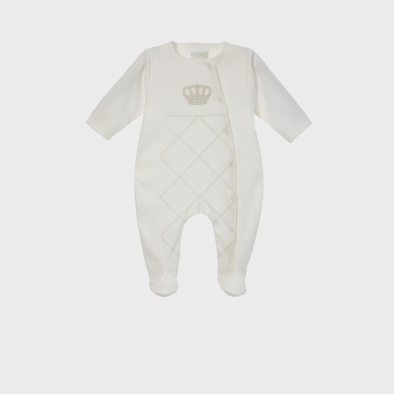 BABYGROW HENRY IVORY CROWN PRINT XXXX SIDECLOSURE / BGL-53127I