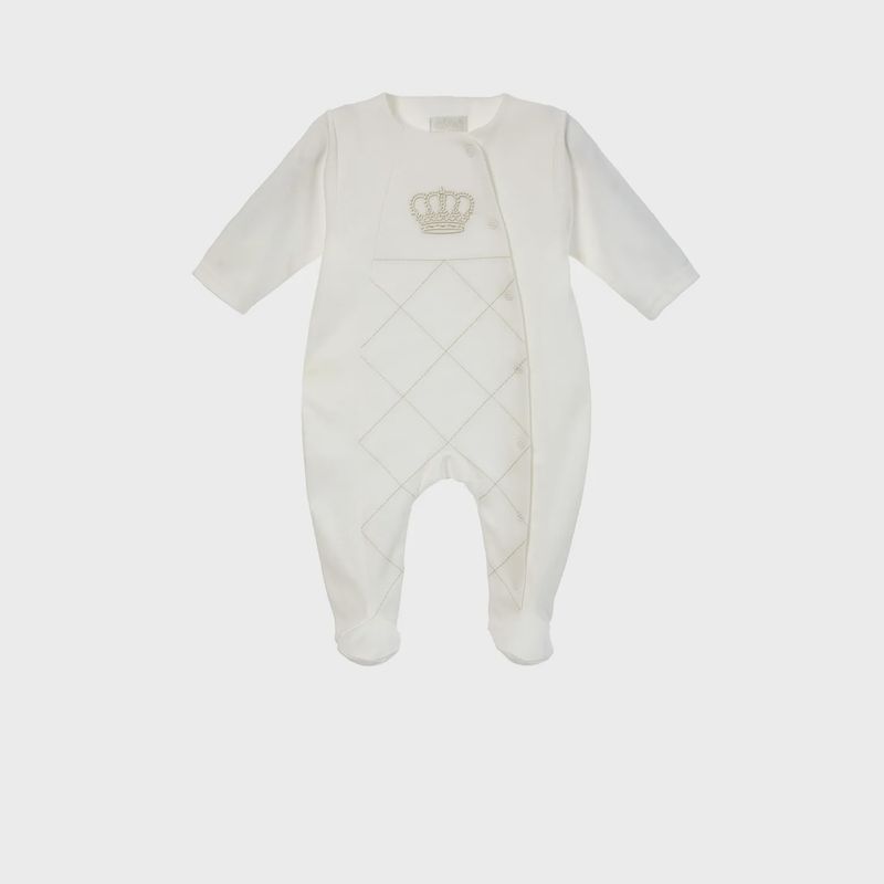 BABYGROW HENRY IVORY CROWN PRINT XXXX SIDECLOSURE / BGL-53127I