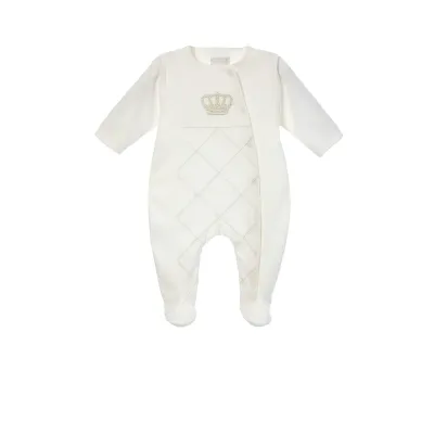 BABYGROW HENRY IVORY CROWN PRINT XXXX SIDECLOSURE / BGL-53127I