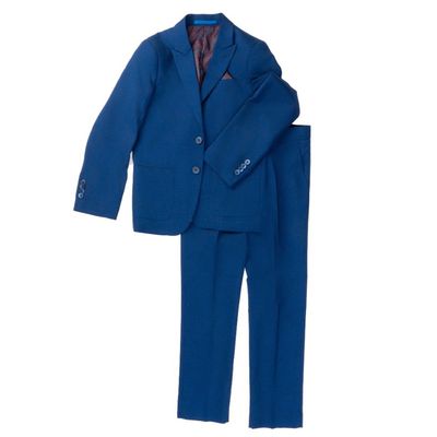 2PC SUIT COBALT BLUE TEXTURED SLIM FIT / ST2670
