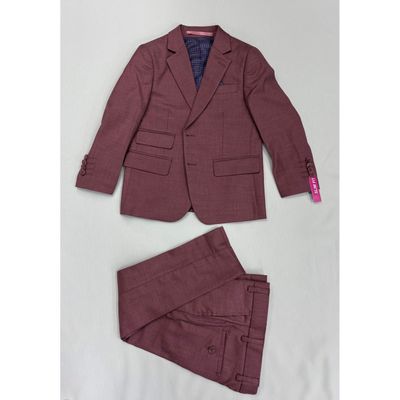 2PC SUIT PLUM CHAMBRAY TEXTURED SLIM FIT / ST2660