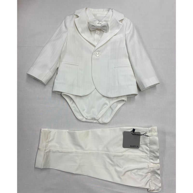 4PC JACKET APNT SHIRT / ONZIE & BOWTIE WHITE THIN STRIPE / A3000-BY-949