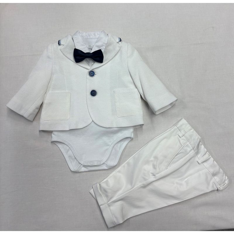 4PC KNIT CARDIGAN SHIRT / ONZIE PANT & BLUE BOWTIE & BUTTONS / G3027-BY-35