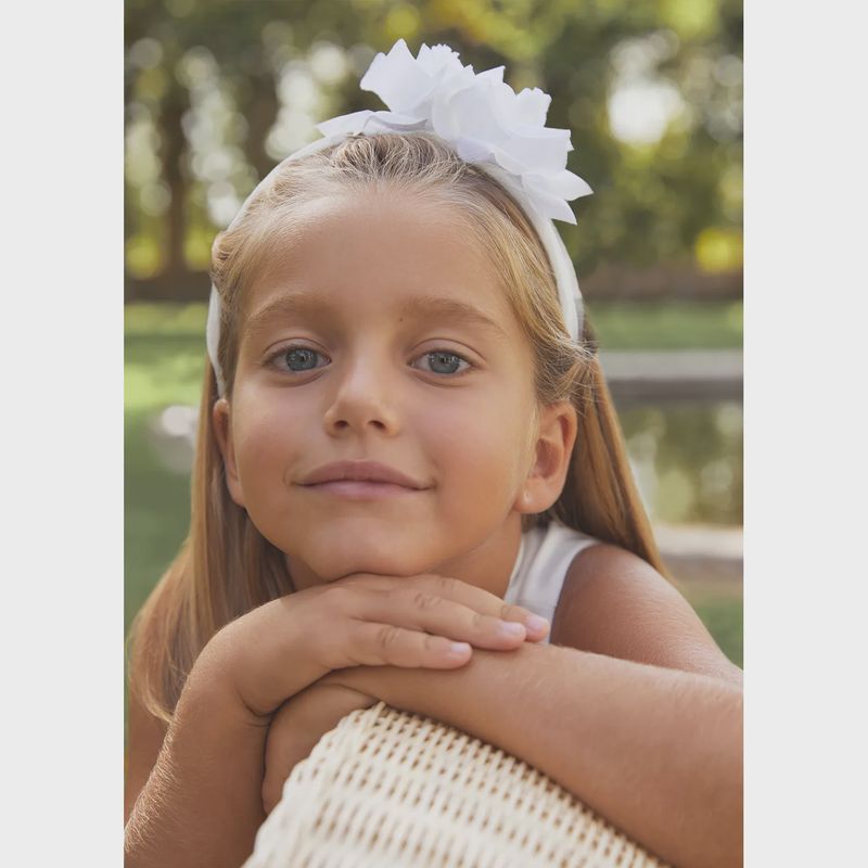 HEADBAND ORGANZA & FLOWER TRIM / 5416-001