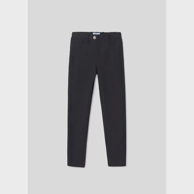 TWILL KNIT PANT BLACK SKINNY FIT EMBOSSED XXXX SEAM TRIM / 6511-034
