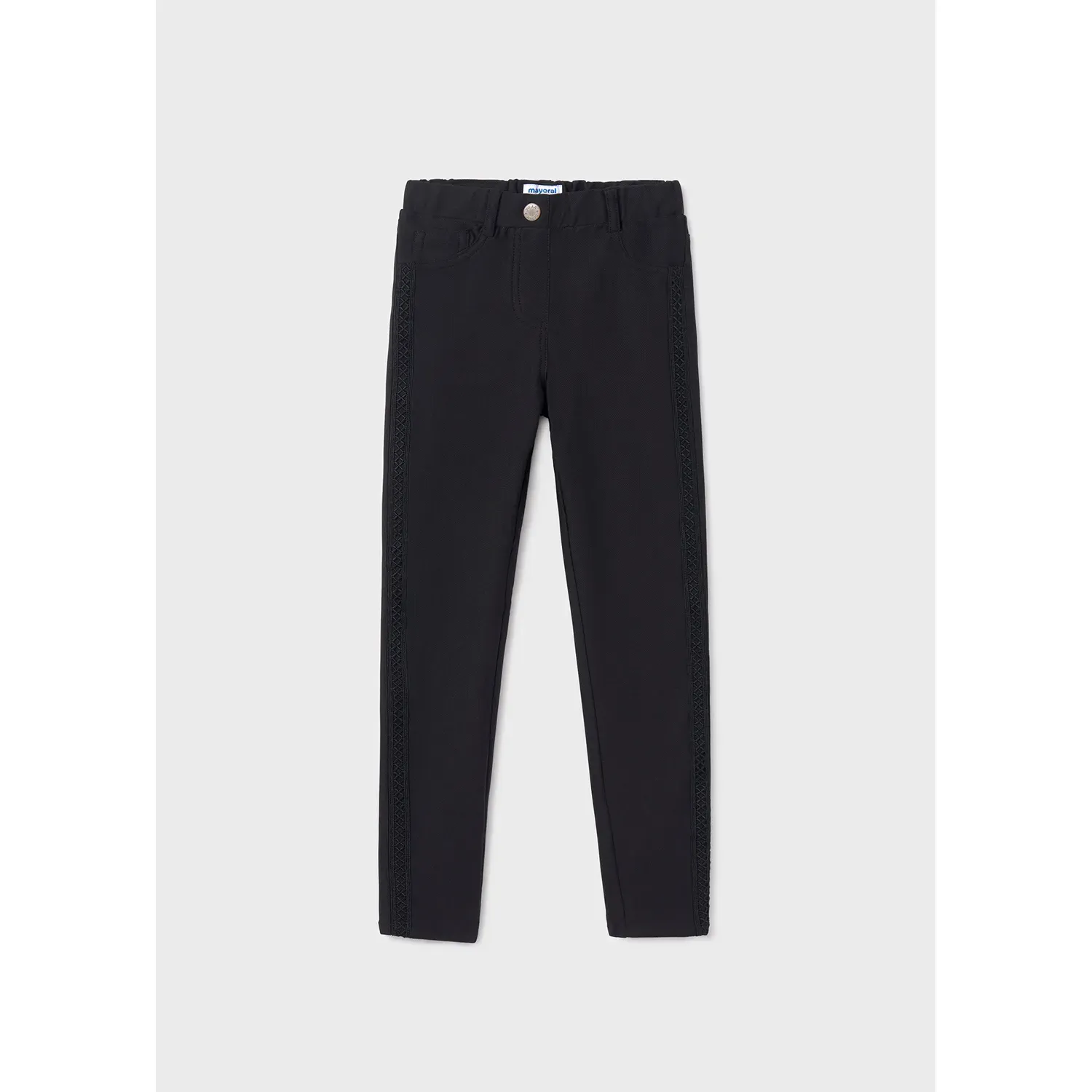 TWILL KNIT PANT BLACK SKINNY FIT EMBOSSED XXXX SEAM TRIM / 6511-034