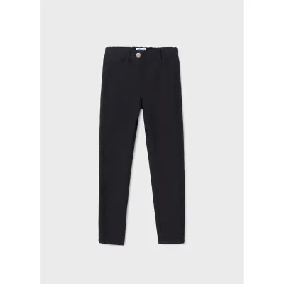 TWILL KNIT PANT BLACK SKINNY FIT EMBOSSED XXXX SEAM TRIM / 6511-034