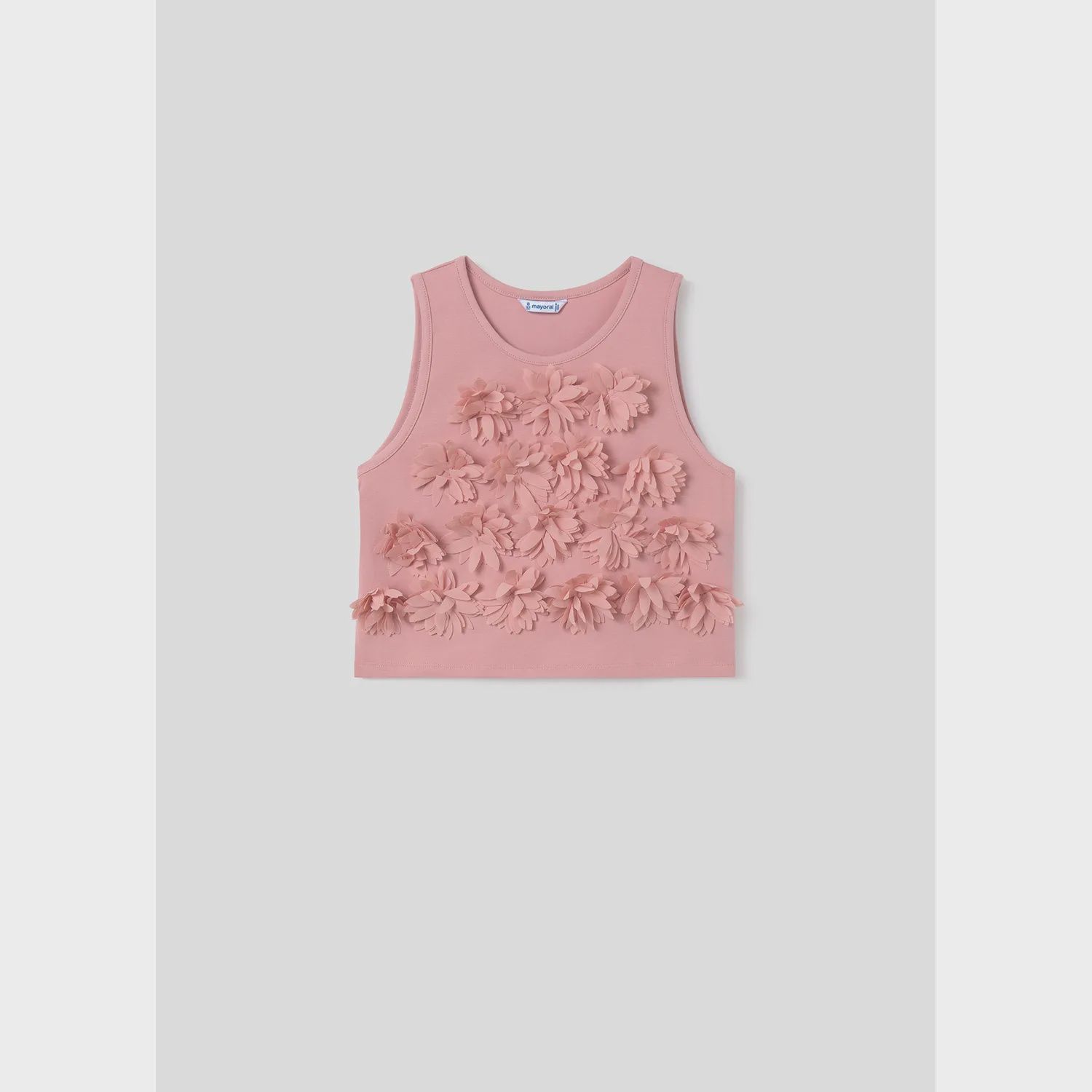 PINK TOP FLOWER APPLIQUE SLEEVELESS / 6021-087