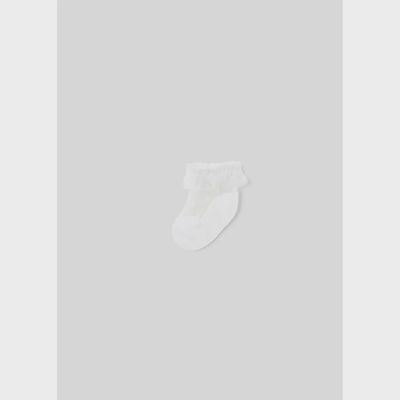 PLUMETI SOCKS WHITE FRILL & DOT TRIM / 9712-090