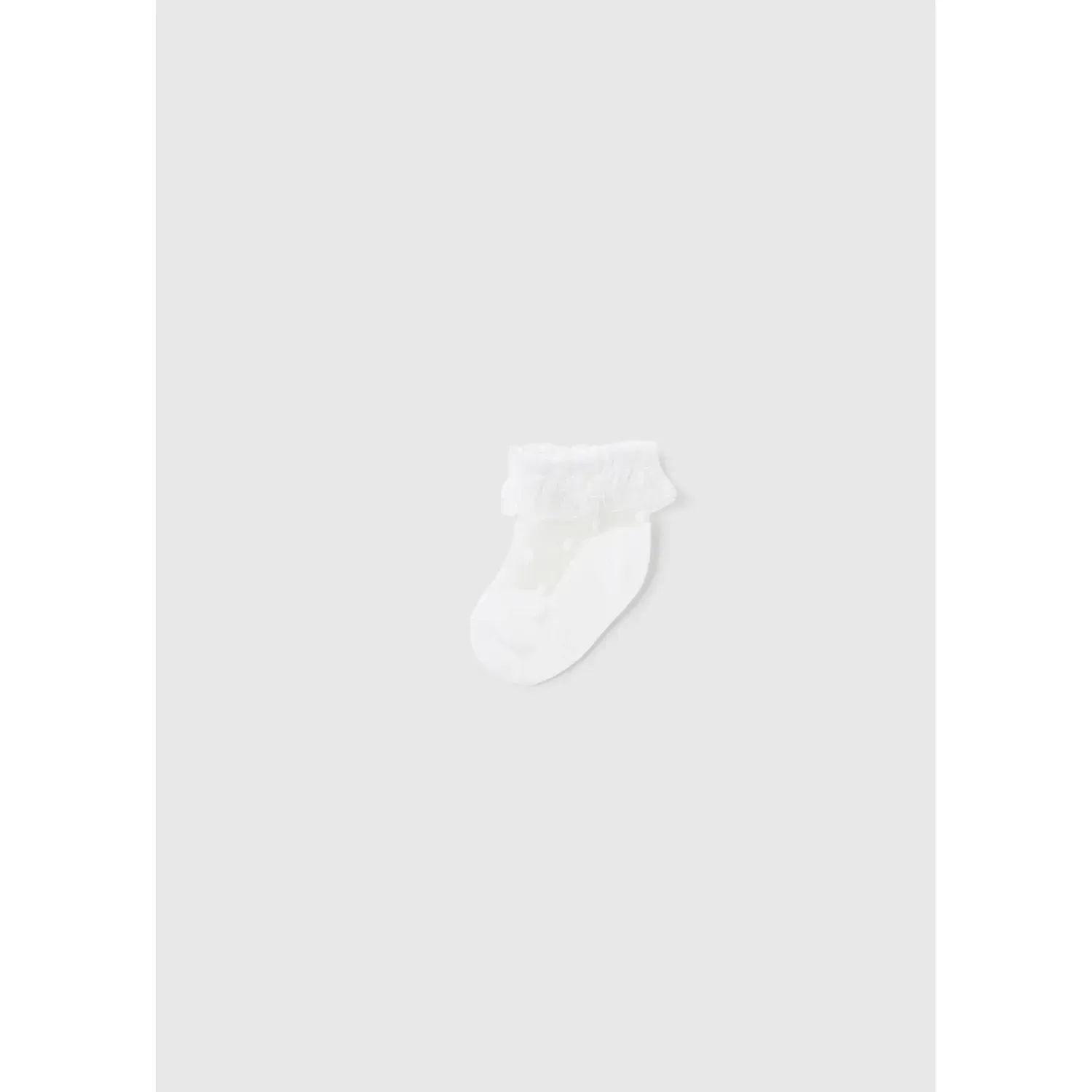 PLUMETI SOCKS WHITE FRILL & DOT TRIM / 9712-090