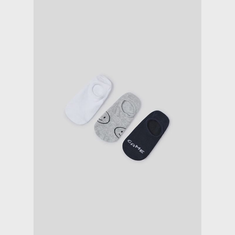 3PACK SHORT SHOE SOCK NAVY CREAM OR GREY / 10707-033