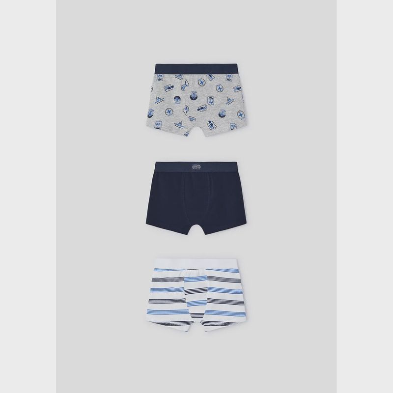 3PACK BOXER SHORT NAVY GREY OR CREAM SSORTED PRINTS / 10694-014