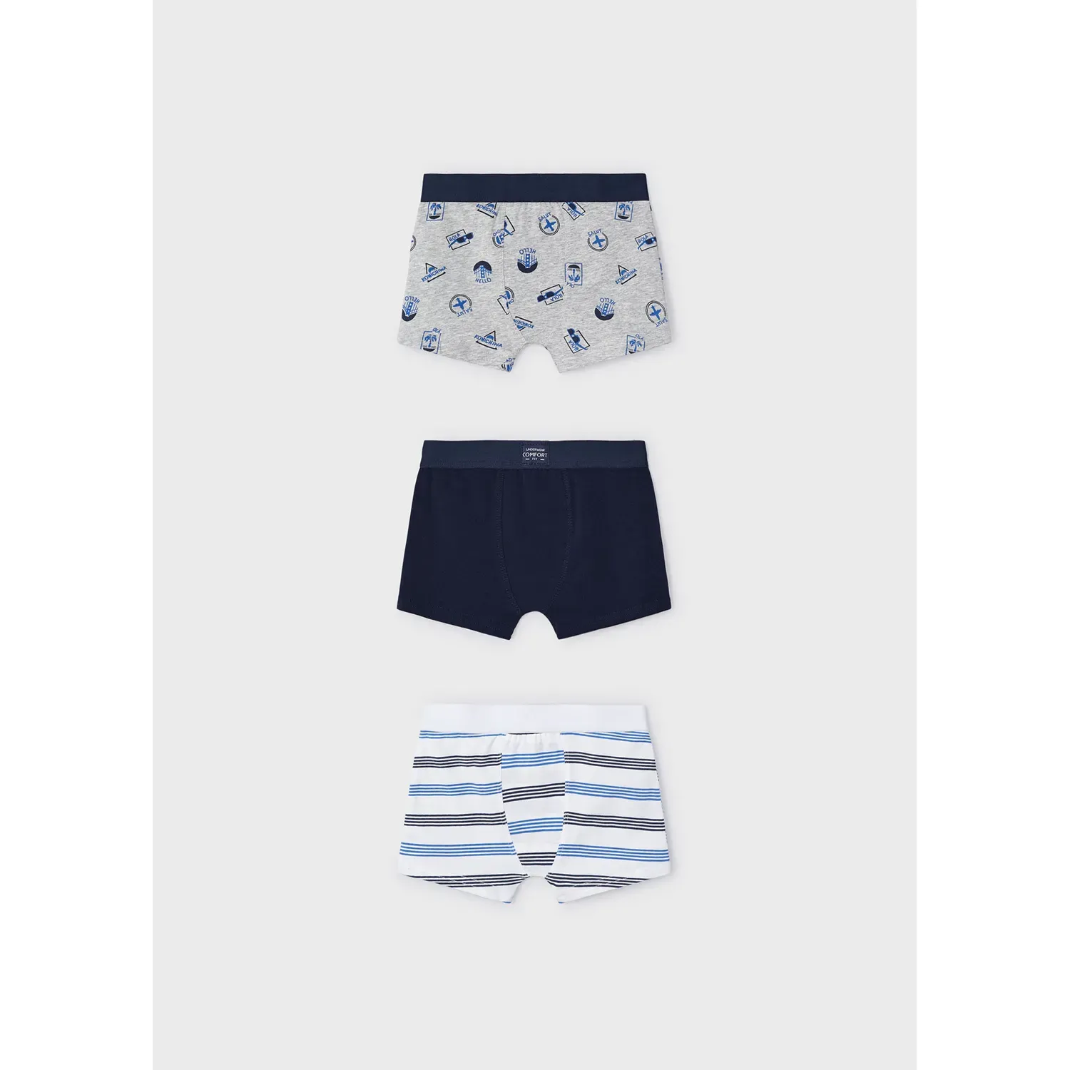 3PACK BOXER SHORT NAVY GREY OR CREAM SSORTED PRINTS / 10694-014